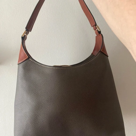 Dooney & Bourke Gray Leather Shoulder Bag - Picture 2 of 10